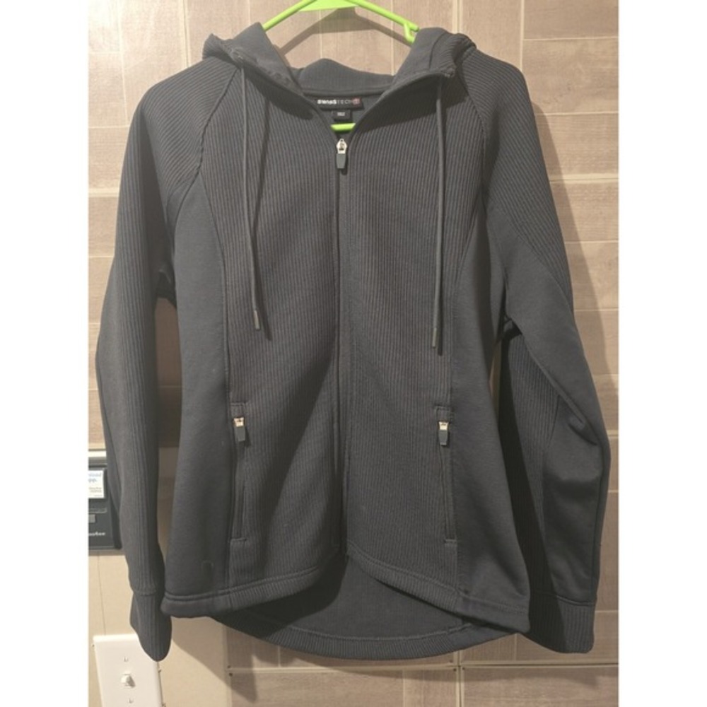 SWISS TECH Graystone Waffle Knit Tech Fleece Hoodie Jacket Sz S/Ch 4-6 STOL47395